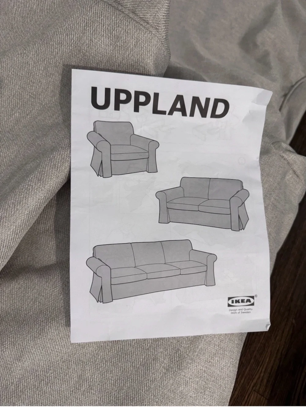 IKEA UPPLAND Armchair  Slipcover Set in Light Beige